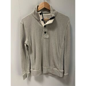 American Eagle Men’s Long Sleeve Gray 1/4 Button Vintage Henley Sweatshirts Size